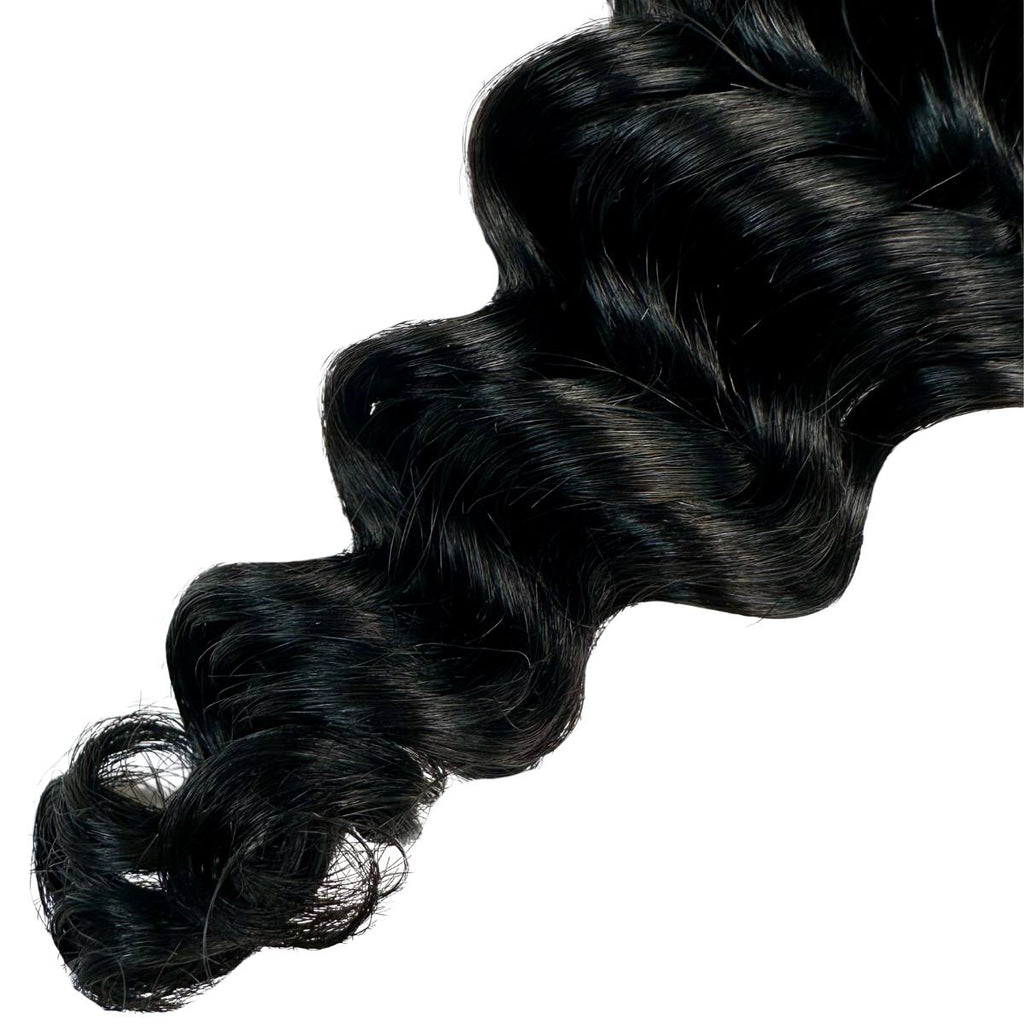 Jet Black Deep Wave Bulk 100% Human Braiding Hair