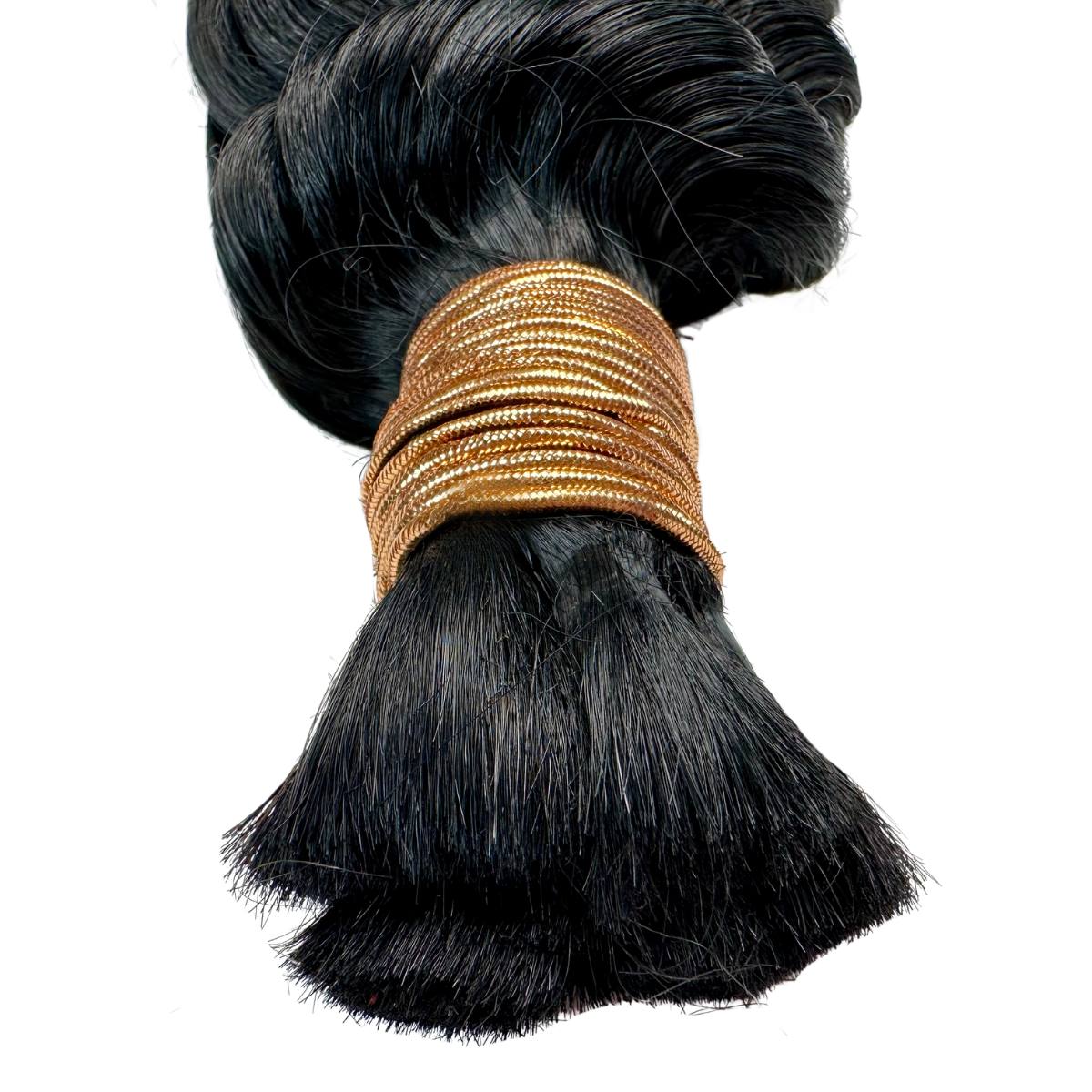 Jet Black Deep Wave Bulk 100% Human Braiding Hair