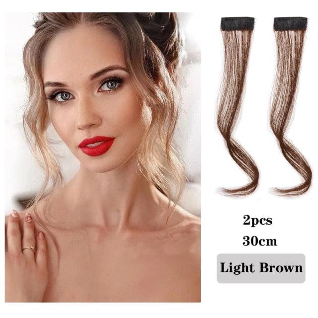 Hair Bangs Clip In Front Side Bangs Synthetic Fake Fringe Hair Extensions For Women Natural Hairpiece Natural Flat Neat Bangs With Temples For Women One Piece Hairpiece