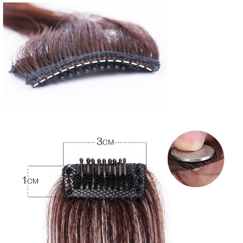 Hair Bangs Clip In Front Side Bangs Synthetic Fake Fringe Hair Extensions For Women Natural Hairpiece Natural Flat Neat Bangs With Temples For Women One Piece Hairpiece