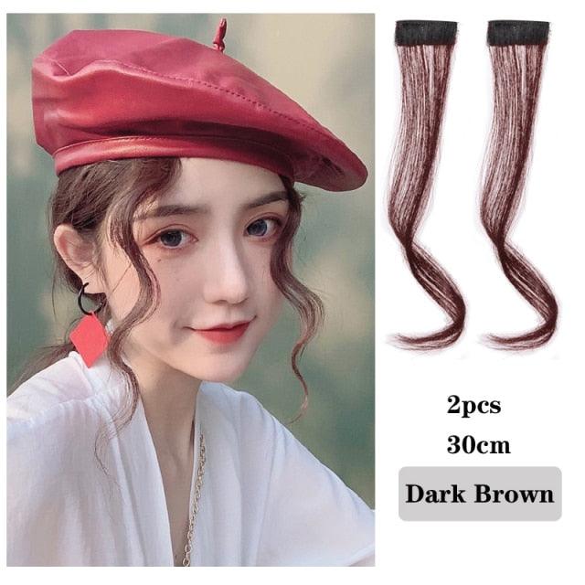 Hair Bangs Clip In Front Side Bangs Synthetic Fake Fringe Hair Extensions For Women Natural Hairpiece Natural Flat Neat Bangs With Temples For Women One Piece Hairpiece