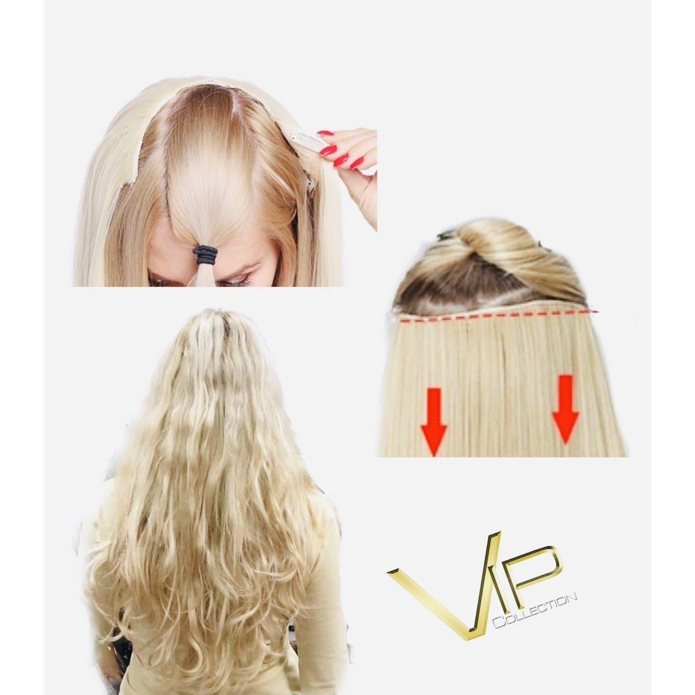 VIP Collection Synthetic Clip-In Extensions / Amber 17''